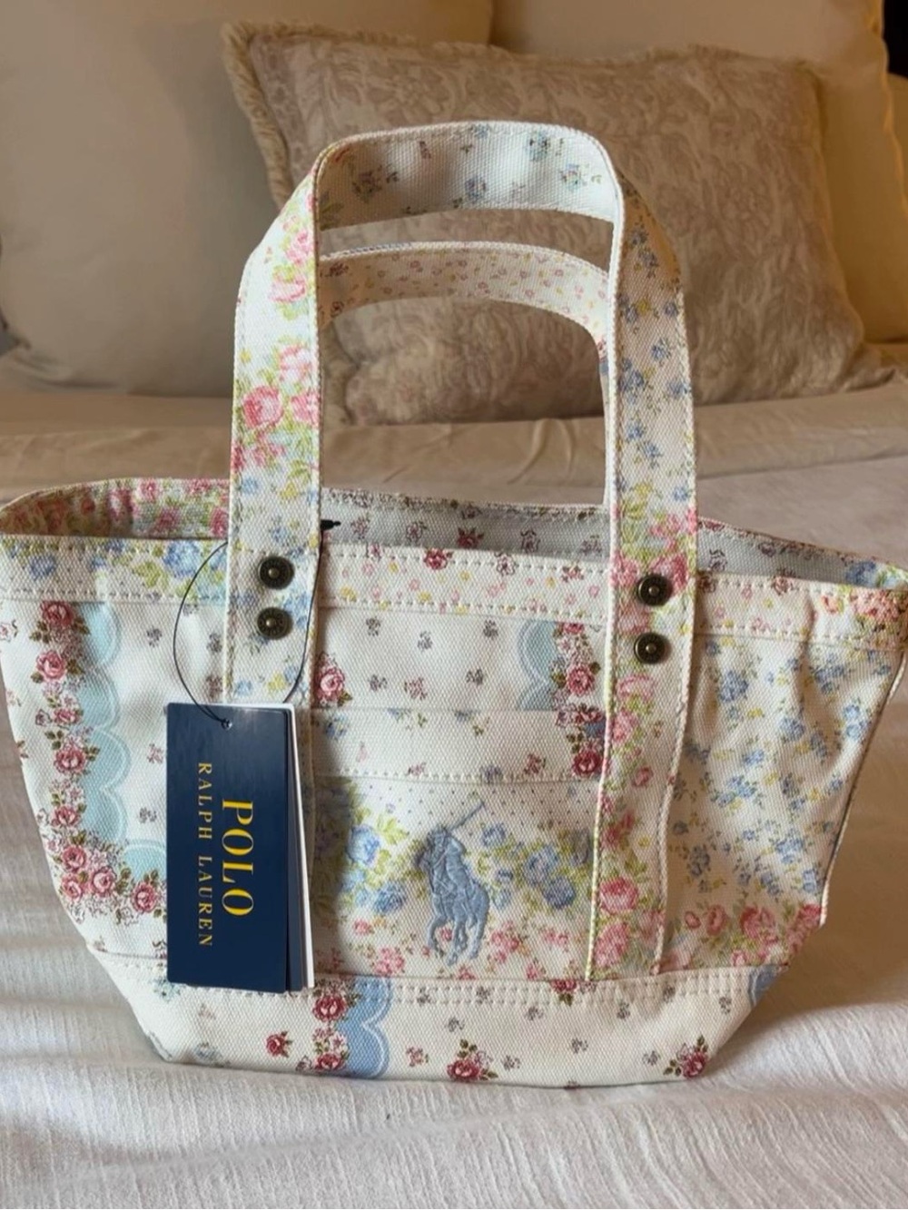 Ralph Lauren Floral Pony Mini Tote
